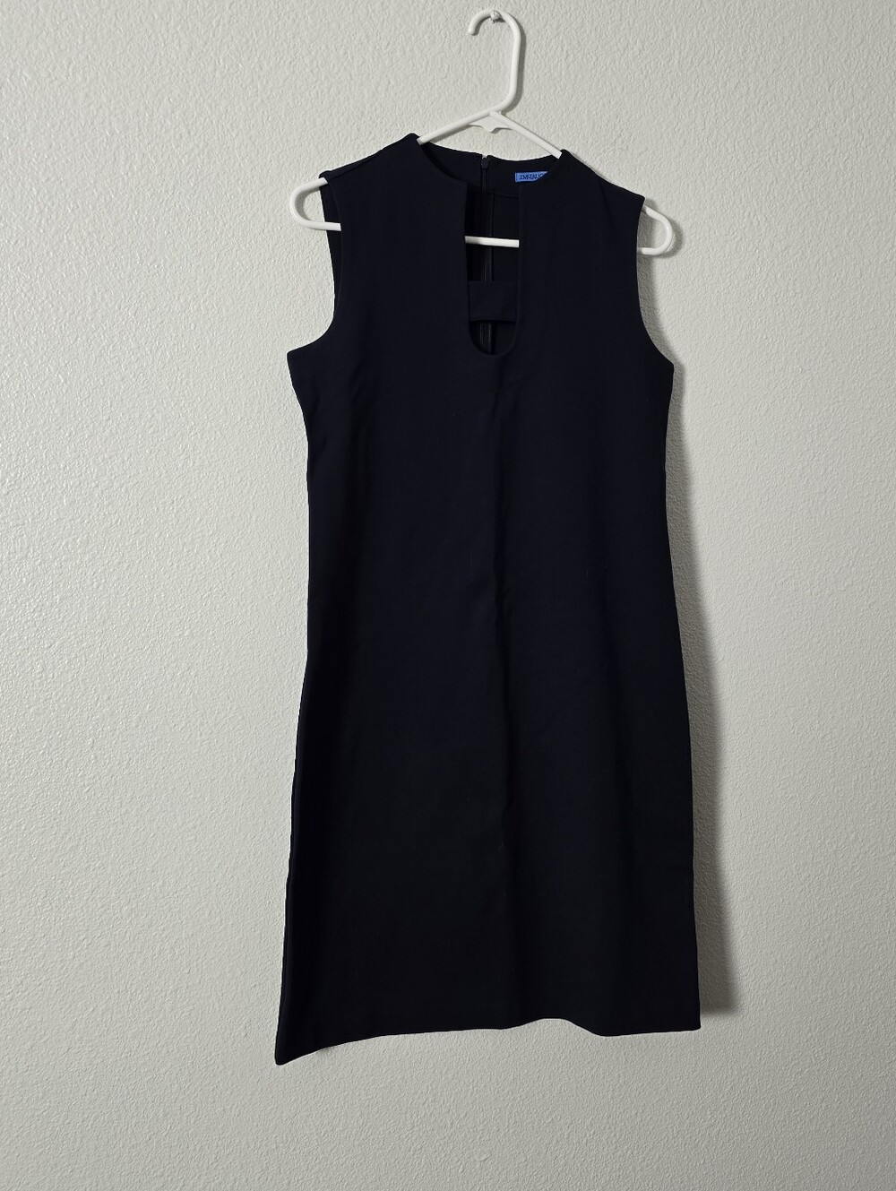 J. McLaughlin Navy Sleeveless Shift Dress with Keyhole Sz XS